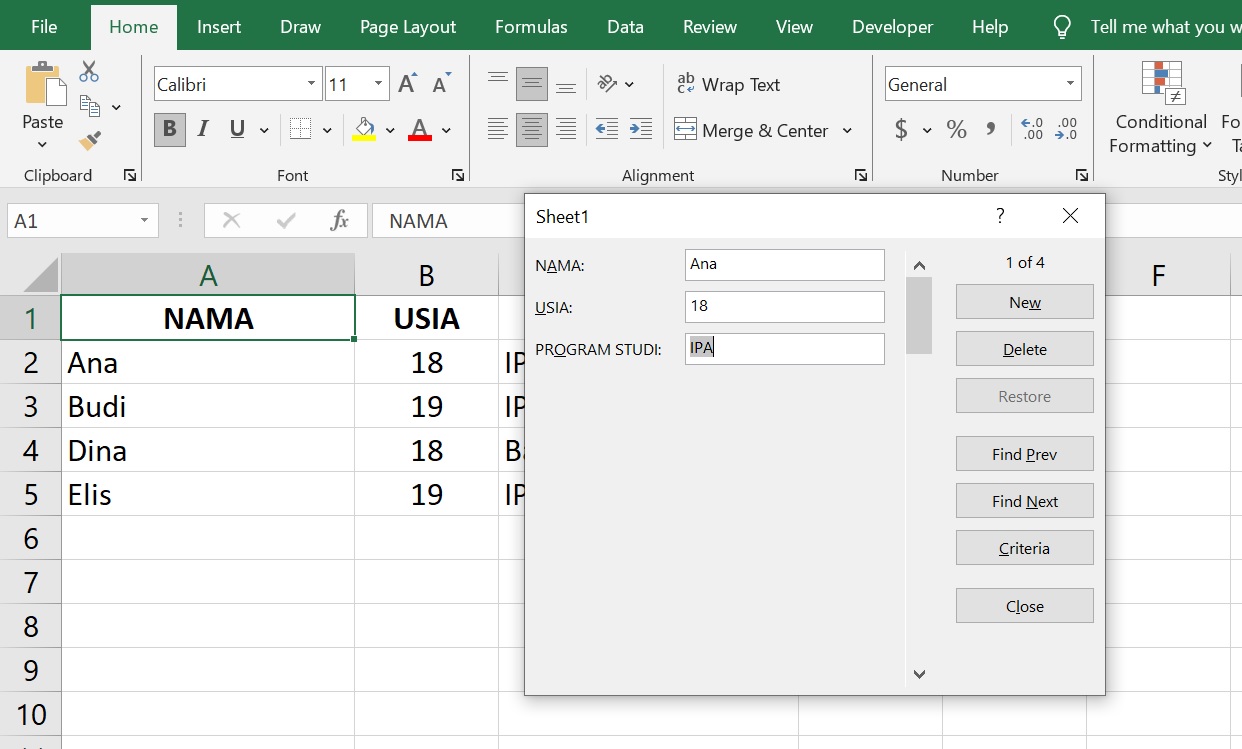 Cara Menggunakan Form di Excel untuk Input Data